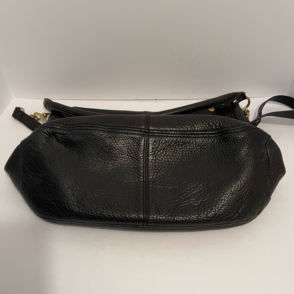 J Crew Black Pebbled Leather Biennial Shoulder Crossbody Classic Hobo Bag - Picture 15 of 15